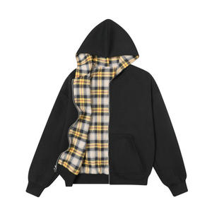 เสื้อฮู้ดซิปแบบกลับด้านได้ ผลิตตามสั่ง (OEM) ผ้าฝ้ายหนานุ่ม ทรงโอเวอร์ไซส์ สไตล์สตรีทแวร์ พิมพ์ลายสกรีน - Product Image 2