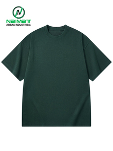 New Wholesale Stylish Mens <b>White</b> Oversized Blank 100% Cotton Embroidered T-Shirts Drop Shoulder Heavyweight Casual <b>Tees</b> - Product Image 2