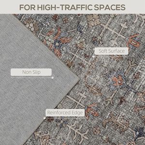 Tappeto Lavabile in Lavatrice 4x6 Tradizionale Antiscivolo Pieghevole Marrone Scuro Misto per Soggiorno - Product Image 5