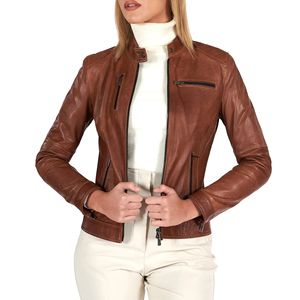Chaqueta de Cuero para Mujer, Talla Adulto, Diseño Moderno, Chaqueta de Cuero Casual con Cierre para Invierno - Product Image 4