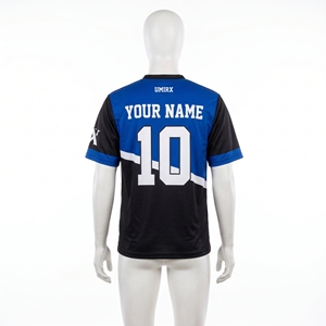 UMIRX INDUSTRIES Haut de sport personnalisé à manches courtes et col en V pour le basketball, sublimé, avec nom d'équipe, numéro et logo, pour l'échauffement avant le match, 100% polyester - Product Image 2