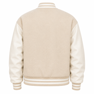 Chaqueta Varsity Personalizada de Textura Suave Premium con Mangas Acanaladas Reversibles, Diseño Clásico con Botones, Estilo Urbano Unisex - Product Image 2