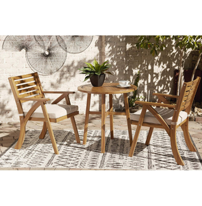 Mesa de Madera Contemporánea para Exteriores con Estructura Metálica para Comedor, Patio y Jardín, Diseño Duradero - Product Image 4