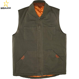 Gilet matelassé pour homme en toile lavée, chaud pour l'hiver, idéal pour la chasse, le travail, les activités de plein air et les voyages - Product Image 1