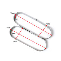 Geperste ovale taartvorm van roestvrij staal, spiegelpolijst, 2 cm hoog, 3 maatopties (13 cm/14 cm/15 cm), oven- en vrieskastbestendig