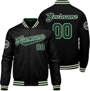 Veste universitaire matelassée pour homme, style varsity, automne-hiver, col montant, coupe-vent, veste bomber en laine personnalisée - Product Image 5