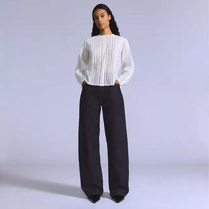 TAOP&ZA 2026 Otoño Invierno Nuevos Jeans de Mezclilla para Mujer, Casuales, Simples, Retro, de Pierna Recta, Transpirables, Estampados, de Cintura Alta - Product Image 4