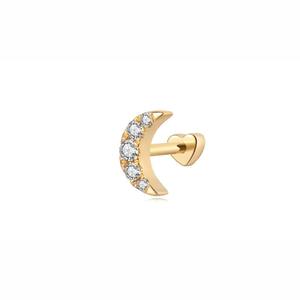 Pendientes de Diamante Cultivado en Laboratorio con Forma de Corazón, Oro de 14K, Pendientes de Hélice con Rosca para Cartílago, Joyería Elegante para Mujer, Regalo - Product Image 1