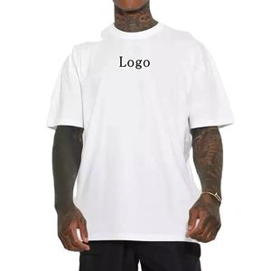 Camiseta Blanca Lisa Personalizada 100% Algodón, Corte Holgado Informal de Manga Corta con Logotipo Estampado, Camiseta Holgada con Hombros Caídos para Hombre - Product Image 5