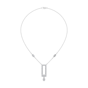 Collar de Novia de Plata de Ley Chapado en Oro Blanco de 14K de Moda para Mujer con Colgantes de Diamantes de Piedra Natural de Corte de 0.59 Quilates - Product Image 1