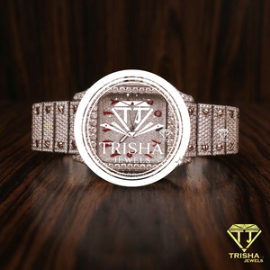 Montre personnalisée en moissanite avec cadran carré, entièrement sertie de pierres et au design luxueux haut de gamme - Product Image 4