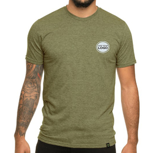 T-shirts unisexes personnalisés OEM en tissu mélangé, impression sérigraphique de haute qualité, t-shirts graphiques DTF, vêtements vierges en gros - Product Image 1
