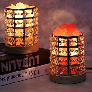 Lámpara de Sal del Himalaya Natural de Cristal, Luz Nocturna LED USB Refinada, Luz Cálida de Mesa para Dormitorio, Decoración Navideña - Product Image 2