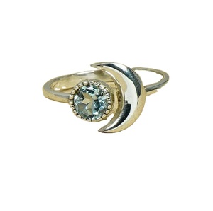 Topacio Azul Natural, Forma Elegante, Engaste de Garra, Chapado en Oro Rosa, Plata de Ley 925, Hecho a Mano, Piedra de Nacimiento, Venta al por Mayor - Product Image 1