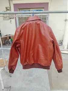 Chaqueta de cuero para hombre, estilo aviador, hecha a medida, OEM, color marrón, para motocicleta, talla grande, de cuero genuino. - Product Image 4