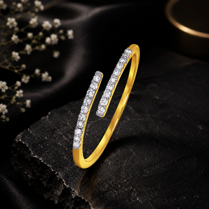 Anillo Abierto con Diamante Cultivado en Laboratorio para Mujer, Oro Amarillo de 10K, 14K, 18K y Plata 925, Plata 935, Diamante de Corte Redondo, Anillo Ajustable de Moda - Product Image 3