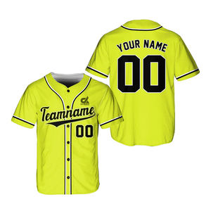 Maillot de baseball personnalisé vert foncé et rose pour homme, uniforme d'équipe boutonné, chemise de sport respirante en polyester, nom et numéro personnalisés - Product Image 6