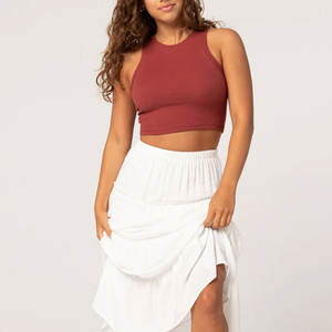 เสื้อแขนกุดระบายอากาศได้ดี เหมาะสำหรับใส่เป็นเลเยอร์ ทรงเข้ารูปแบบครอป สายคล้องไหล่กว้าง - Product Image 6