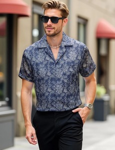 Camisa con estampado de tucán para hombre, camisa hawaiana de manga corta, informal, para playa tropical, con botones, top floral colorido de verano, camisa de verano para hombre - Product Image 4