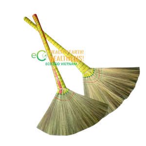 Escoba de hierba 100% hecha a mano y ecológica |   Escoba de Fibra Natural Resistente y Ligera |   Escoba para césped suave con mango de plástico para - Product Image 3