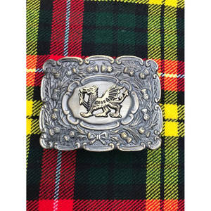 Hebilla de cinturón escocesa con diseño ovalado mate y distintivo del dragón galés, hebilla escocesa clásica antigua vintage 2026 - Product Image 2