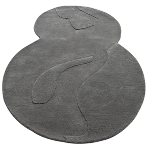Tapis fait main gris infini, tapis moderne abstrait avec surface texturée pour salon, chambre, salle à manger, bureau - Product Image 5