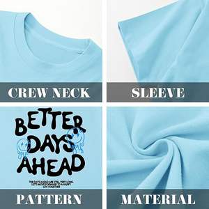 Camisetas Gráficas Oversize con Frases Inspiradoras y Positivas, Camisetas Vintage Estampadas, Tops Casuales de Streetwear - Product Image 6