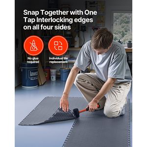 Set di 16 Piastrelle Modulari Incastrabili per Pavimenti di Garage 20,2 X 20,2 X 0,2 cm, Antiscivolo in Plastica con Superficie Diamantata - Product Image 6