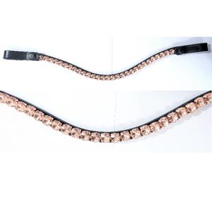 Custom Logo 10mm Rivoli Crystal Horse Browband Quick <b>Change</b> Snap Loops Bling Leather Equestrian Tack Bridle Accessories Supplier - Product Image 1