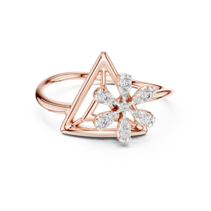 Anillo de Diamantes Cultivados en Laboratorio TRIORA BLOOM, Oro Rosa de 18 Quilates con Baño de Rodio, Estilo Minimalista, para Compromiso, Fiestas, San Valentín, Eventos Glamurosos - Product Image 4