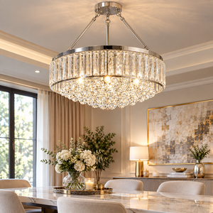 Daystar Trade Modern Circular Iron & <b>Crystal</b> <b>Chandelier</b> 120W 3500K CRI 90 Ra 90 High Brightness Indoor Ceiling Light - Product Image 3