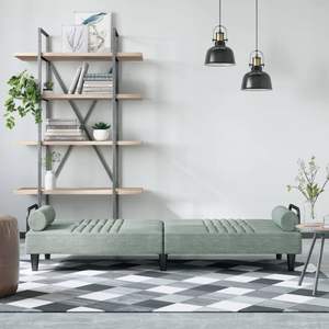 Canapé-lit en velours gris clair 100% polyester contreplaqué standard - Product Image 3
