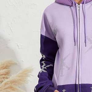 Sudadera con capucha de algodón grueso de fabricante, estilo streetwear, con estampado gráfico, corte cropped, DTF y pedrería, para Hip Hop y Streetwear - Product Image 5