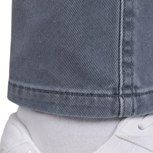 Custom Grey Mens Slim Fit Biker Jeans Stretch Denim Pants Ribbed <b>Knee</b> Detail Casual Streetwear Fashion Trousers With Pockets - Product Image 6
