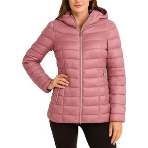 Chaqueta acolchada ligera para mujer, tipo plumón, con capucha y bolsillos, cálida, para invierno. - Product Image 2