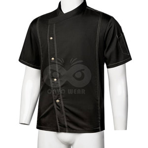 เสื้อเชฟมืออาชีพ แขนสั้นสำหรับผู้ชาย ชุดยูนิฟอร์มครัว ปักลายตามสั่ง ชุดทำงาน - Product Image 3