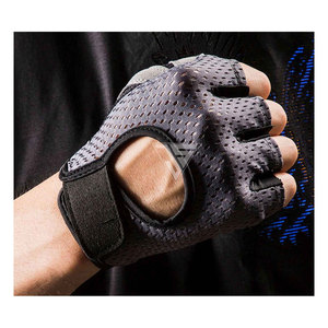 Guantes de ciclismo de medio dedo de alta calidad, transpirables y cómodos, hechos de tela de malla, protección de palma de piel sintética para ciclismo - Product Image 3