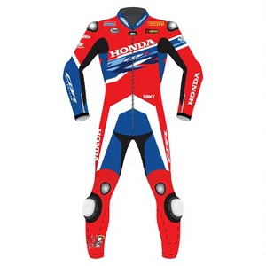 Traje de Carreras Leon Haslam Zonda CBR WSBK, Mono de Motociclismo de Cuero Vacuno y Piel de Canguro de 1.3 mm, con Protección CE - Product Image 1