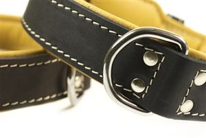 Collar de perro acolchado de cuero hecho a mano y correa para perro, collar duradero para mascotas de un fabricante de artículos para mascotas - Product Image 4