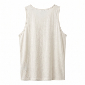 Débardeur d'été en mélange de lin tissé pour homme, respirant, décontracté, OEM ODM, vente en gros, logo personnalisé, faible MOQ - Product Image 1
