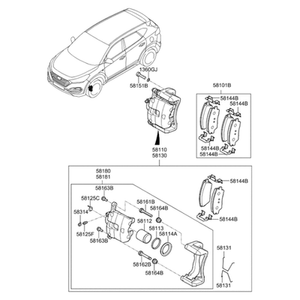 คาลิปเปอร์และขายึดใหม่สำหรับรถทูซอน ด้านขวา รุ่น 58130D7100 - Product Image 2