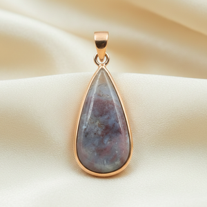 Natural <b>Red</b> Moss Agate Teardrop Pendant 925 Sterling Silver Rose Gold Yellow Gold Plated Handmade Boho Jewelry Gift for Women - Product Image 3