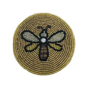 Handmade Festive Crystal Beaded Cocktail Coasters Waterproof for Wedding or Boho <b>Table</b> Decor - Product Image 1