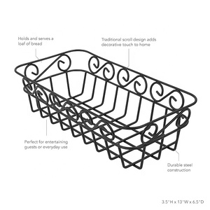 Luxury Black Metal Wire <b>Storage</b> <b>Basket</b> Decorative Scroll Design Organizer <b>Basket</b> for Kitchen Bathroom Pantry Countertop Fruit Br - Product Image 6
