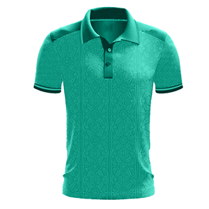 Polo à manches courtes pour homme, coupe ajustée, imprimé géométrique, polyester respirant, toutes saisons, haut de sport - Product Image 1