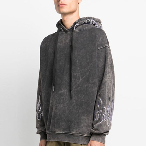 Men's Premium Quality Acid Wash Hoodie Fashionable Heavyweight Cotton Thermal Winter Clothing Plus Size with Zipper Design - Product Image 3