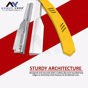 มีดโกนหนวดแบบใช้แล้วทิ้งสำหรับผู้ชาย ดีไซน์เลื่อนออกได้ ใบมีดคมตรง สีขาวและเหลือง สำหรับโกนหนวด - Product Image 2