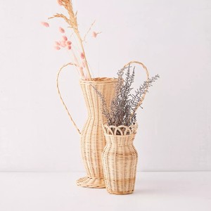 Boho <b>Small</b> Rattan <b>Vase</b> Handmade Wicker Flower Holder Natural Rattan Decorative <b>Vase</b> for Dried Flowers Table Shelf Decor - Product Image 3