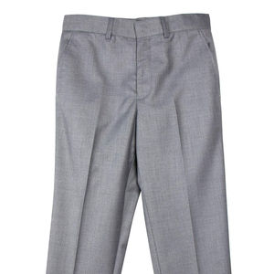 Ensemble chemise et pantalon d'uniforme scolaire unisexe pour enfants, en polyester/coton Oxford gris et turquoise, détection par aiguille - Product Image 5
