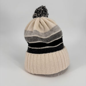 Bonnet de ski d'hiver unisexe avec pompon Bobble Design à rayures en tricot jacquard doux tendance pour hommes femmes voyage ODM/OEM - Product Image 2